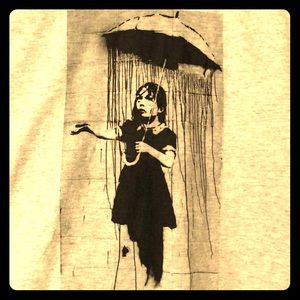 Banksy Umbrella Girl tee shirt